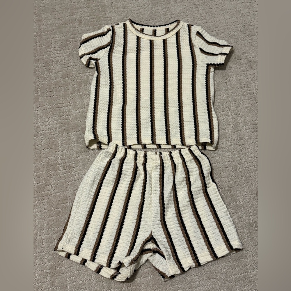 Toddler Boys Matching Set Ribbed Knit 3T